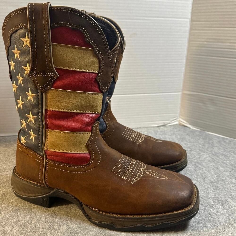 Women's 8.5 B M Durango Lady Rebel American Flag Western Cowboy Boots RD4414